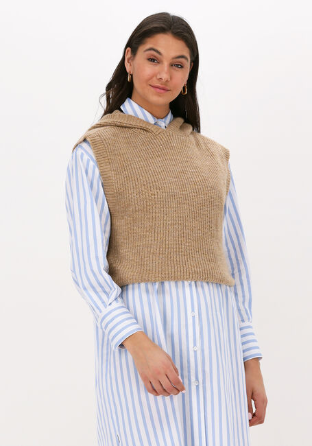 Camel NA-KD Vest KNITTED HOODIE VEST - large