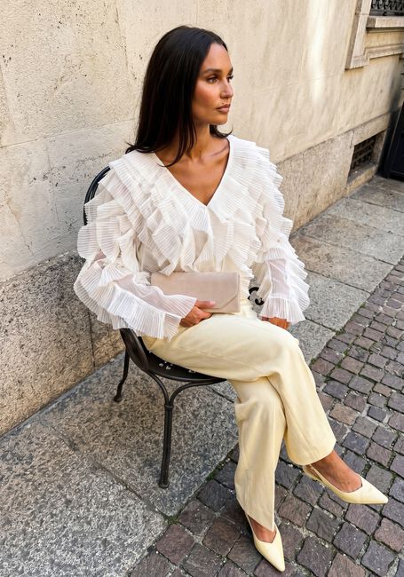 Gebroken wit DANTE6 Blouses DANTE6-PHORA TULLE RUFFLED TOP - large