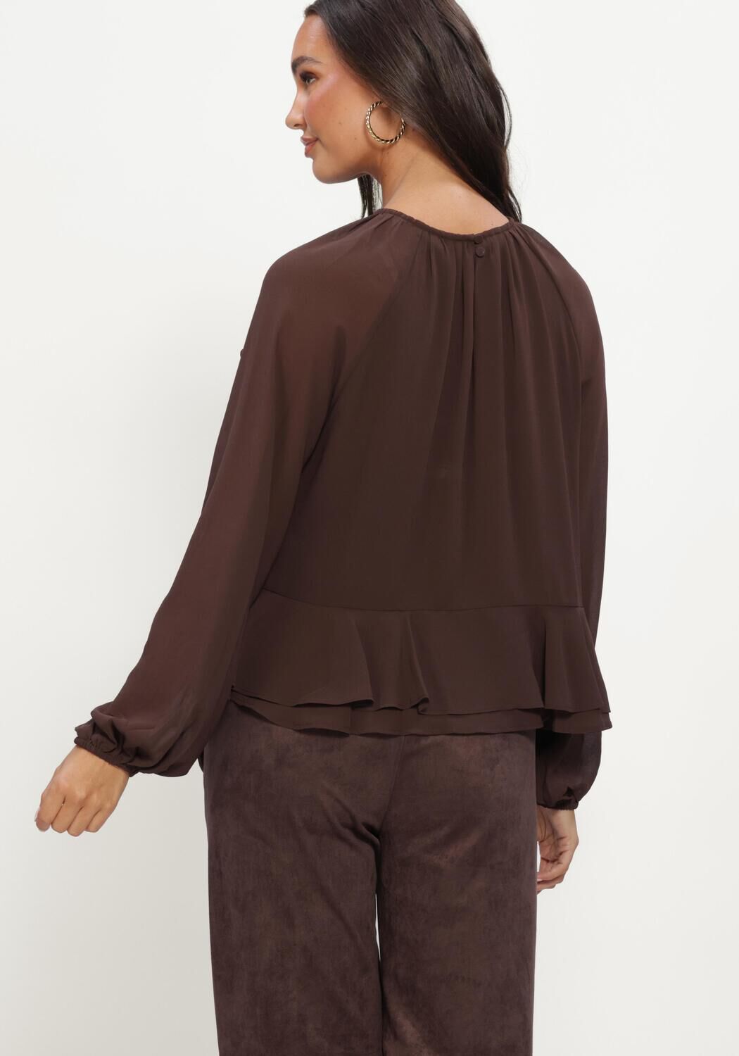 Bruine Y.A.S. Blouses YASMILVA LS TOP - large