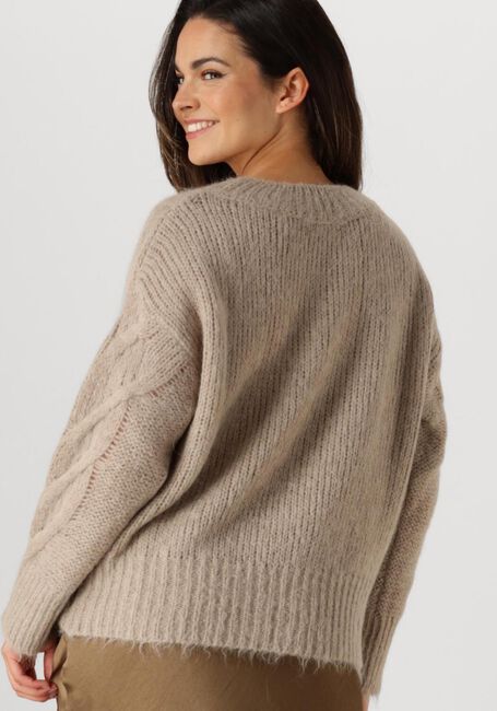 Beige SUMMUM Trui SWEATER BIG CABLE KNIT - large