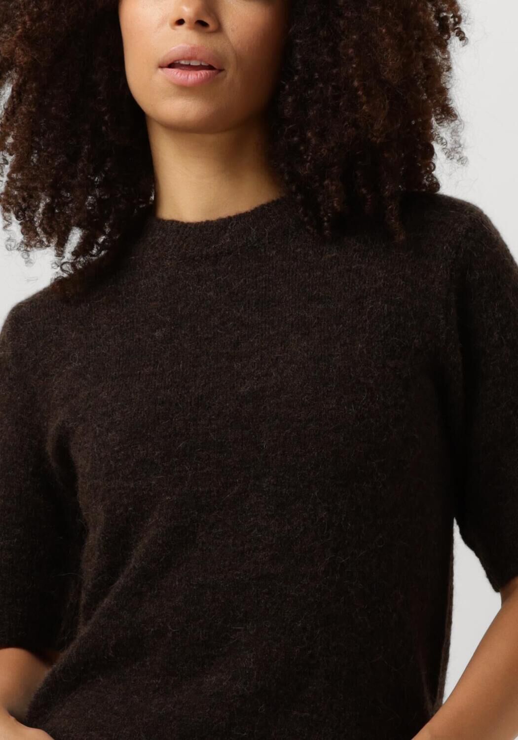 MY ESSENTIAL WARDROBE Dames Truien & Vesten Tammiemw Knit Pullover Ss Bruin