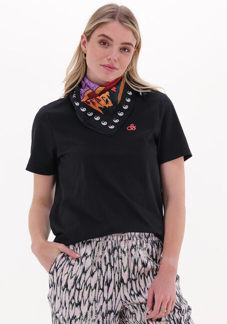 Zwarte SCOTCH & SODA T-shirt REGULAR-FIT ORGANIC COTTON T-SHIRT WITH DETACHABLE BANDANA - large
