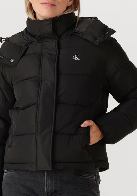 Zwarte CALVIN KLEIN Gewatteerde jas MATTE MONOLOGO MW SHORT PUFFER - large