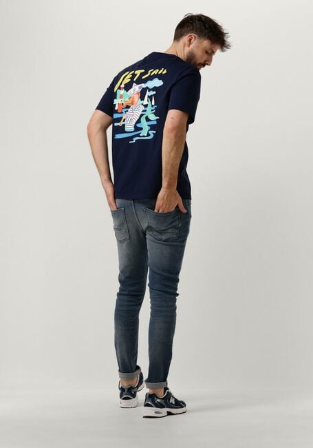 Donkerblauwe SCOTCH & SODA T-shirt FRONT BACK SAILOR ARTWORK T-SHIRT - large