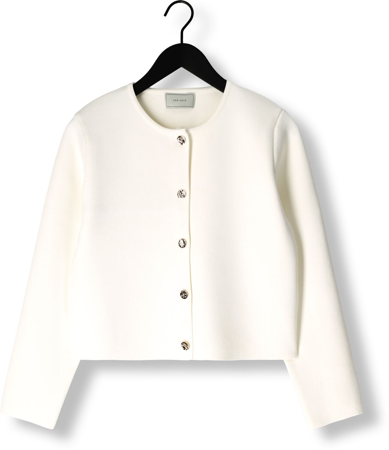 NEO NOIR Dames Truien & Vesten Limi Smooth Knit Cardigan Wit