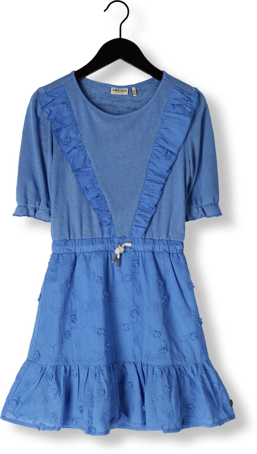 LIKE FLO Meisjes Jurken 3d Flower Jersey Dress Blauw