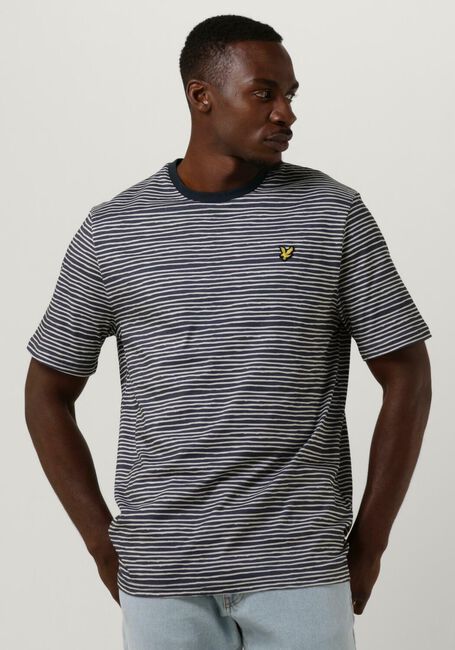 Donkerblauwe LYLE & SCOTT T-shirt BRETON STRIPE T-SHIRT - large