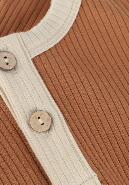 Beige QUINCY MAE Longsleeves RIBBED LONG SLEEVE HENLEY - large