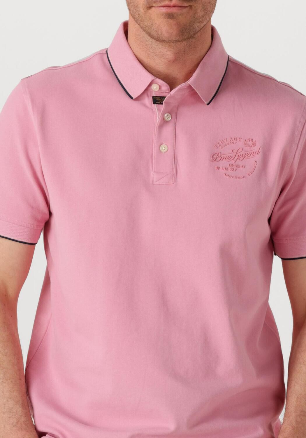 PME LEGEND Heren Polo's & T-shirts Stretch Pique Package Roze