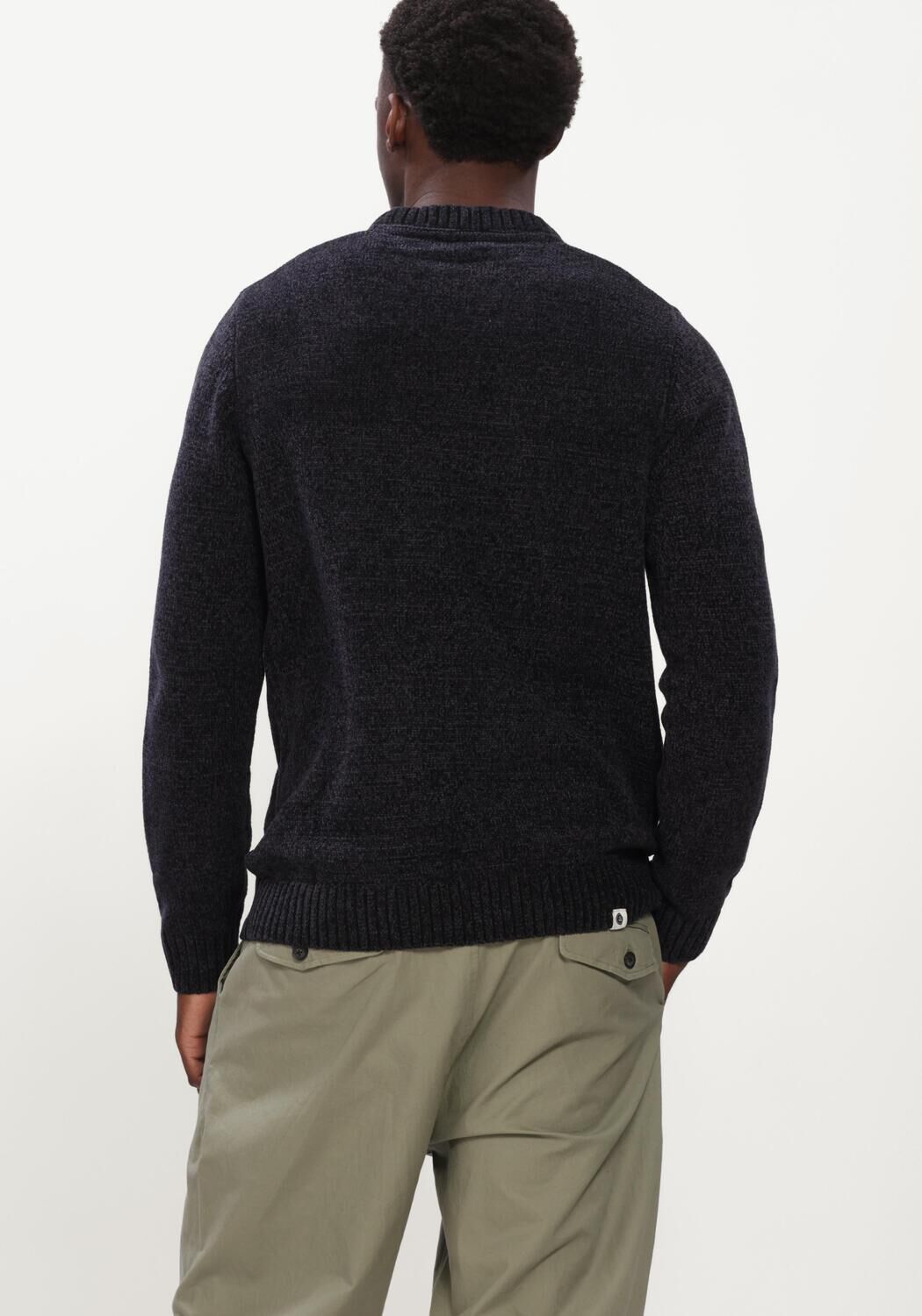 Donkergrijze ANERKJENDT Trui AKSUNE CHENILLE KNIT - large