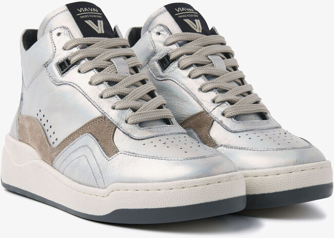 zilveren via vai hoge sneakers sam hunter