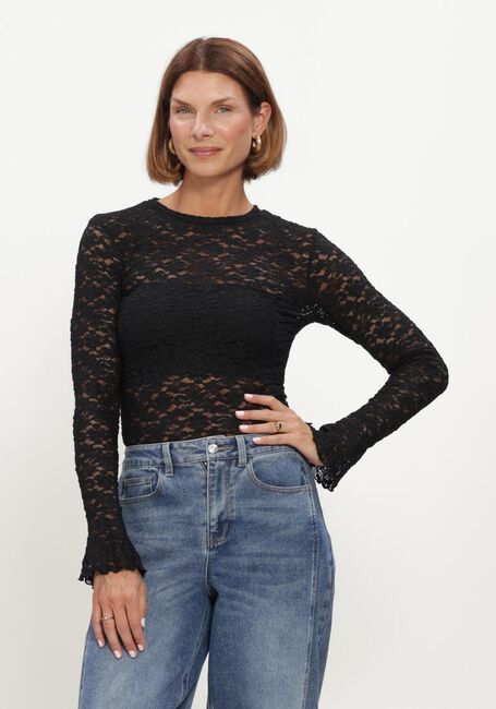 Zwarte NOTRE-V Top NV-HILLECHIEN LACE TOP - large