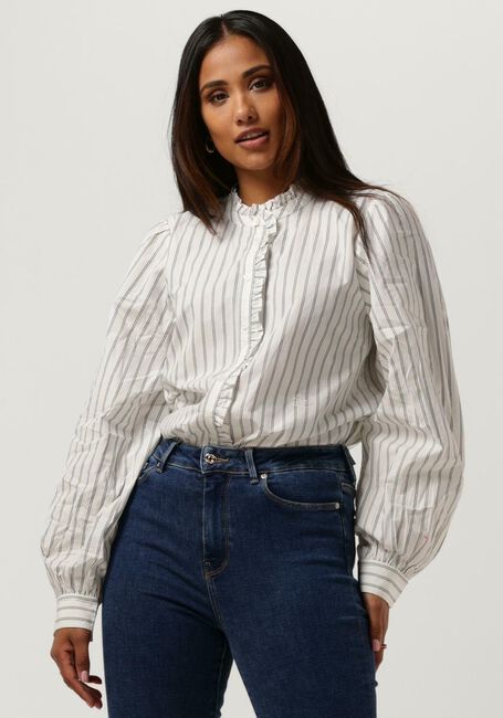 Beige TOMMY HILFIGER Blouses CO PINSTRIPE FEMININE BLOUSE LS - large