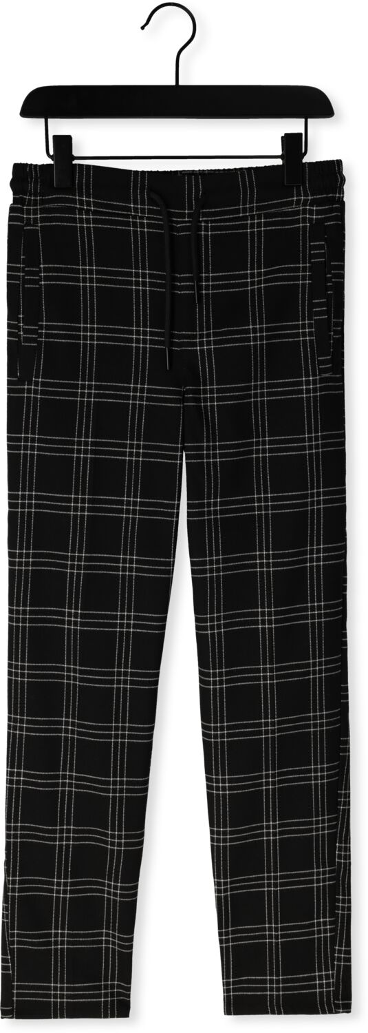 NIK&NIK geruite regular fit broek Tartan zwart wit Jongens Polyester Ruit 164