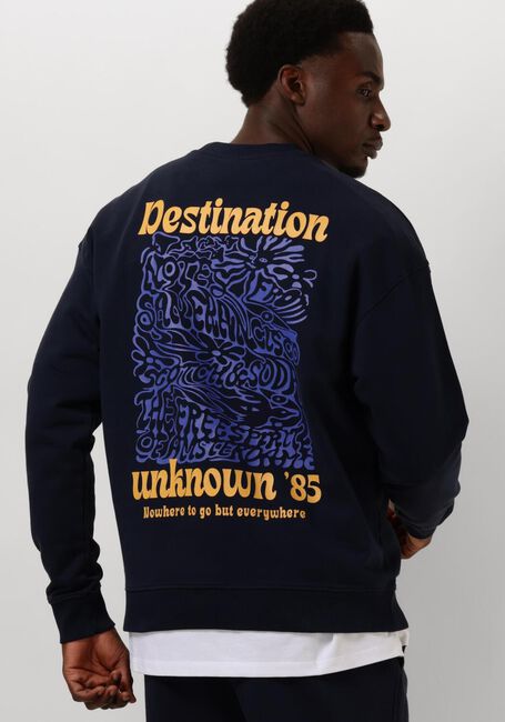 Donkerblauwe SCOTCH & SODA Trui FRONT BACK ARTWORK SWEATSHIRT - large