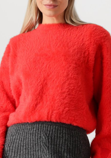 Rode ALIX THE LABEL Trui LADIES KNITTED MOHAIR LOOK - large