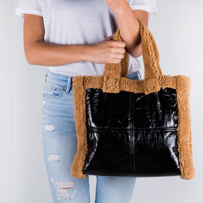 Zwarte STAND STUDIO Handtas LOLITA TEDDY BAG Zwarte STAND STUDIO Handtas LOLITA TEDDY BAG - large