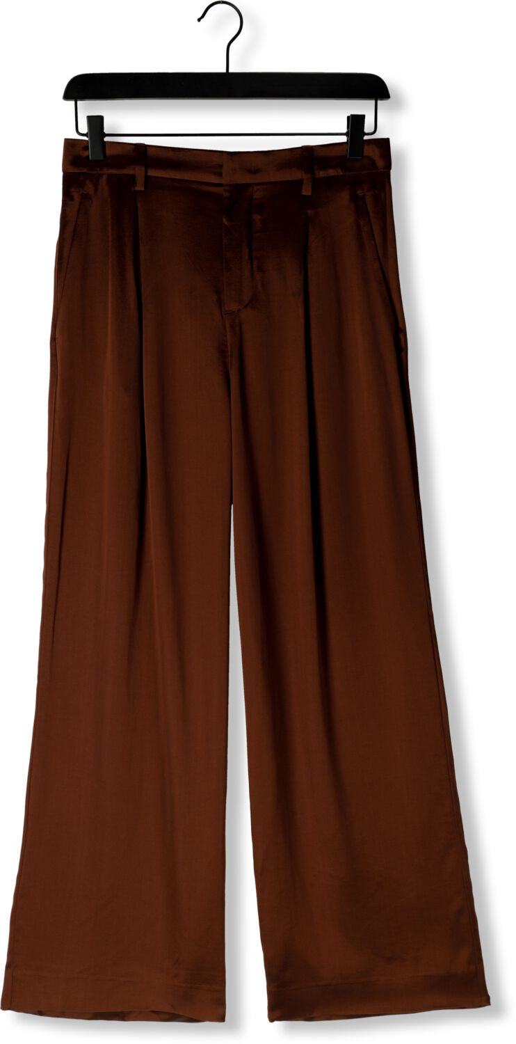 VANILIA Dames Broeken Satin Pleated W Bruin
