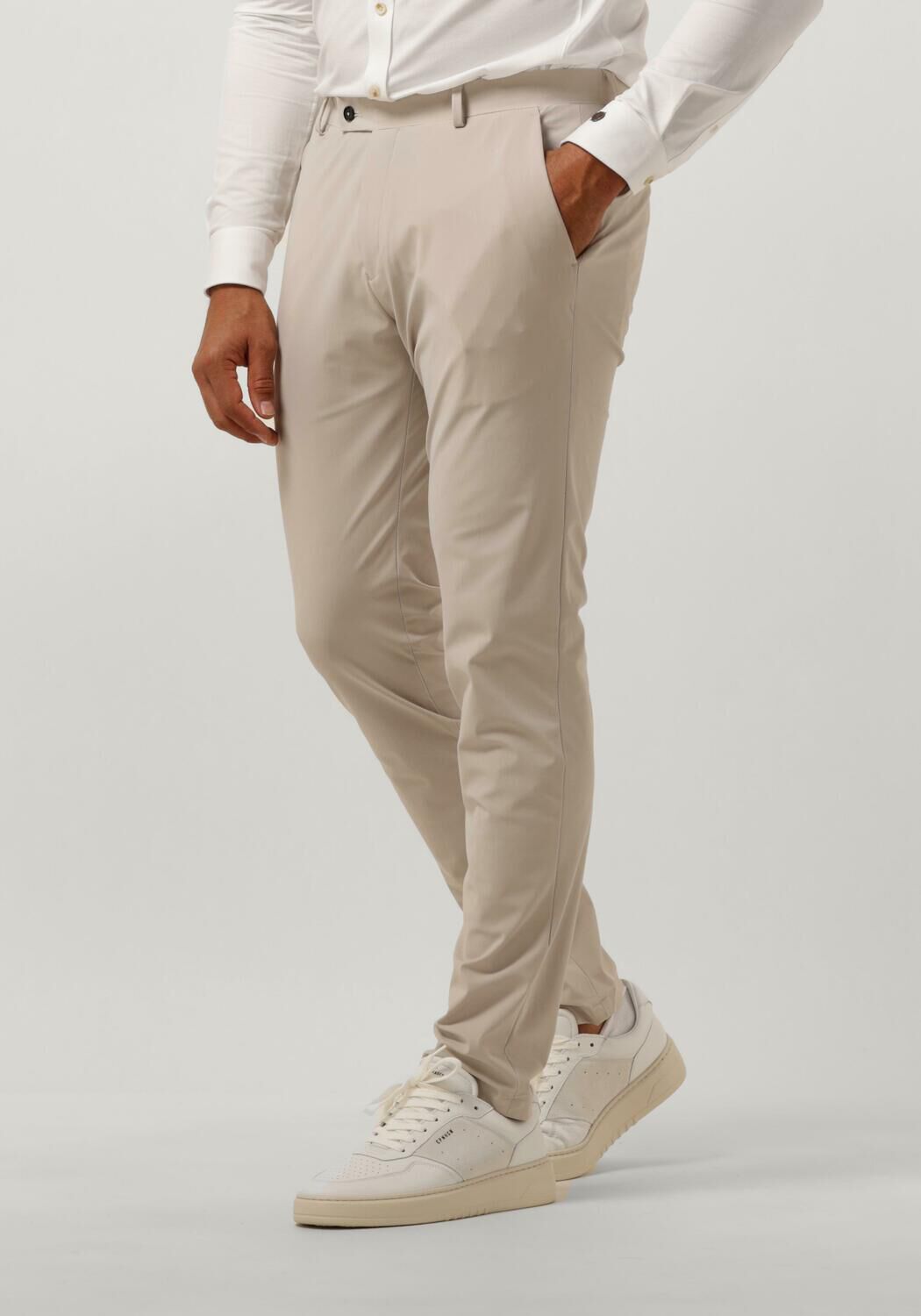 Genti Zandkleurige broek voor elke gelegenheid Beige Heren