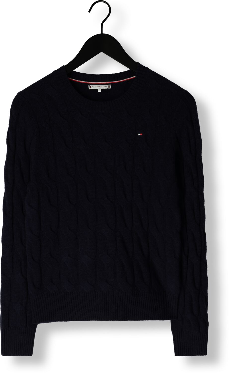 TOMMY HILFIGER Dames Truien & Vesten Soft Wool Cable Roll-nk Donkerblauw