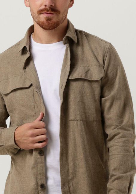 Taupe DSTREZZED Casual overhemd SHIRT MELANGE FLANNEL - large