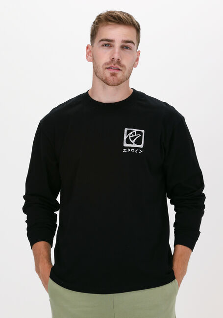 Zwarte EDWIN T-shirt HANANI TS LS BLACK - large