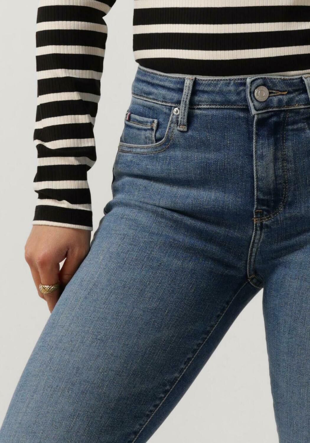 TOMMY HILFIGER Dames Jeans Th Flex Como Skinny Rw Mel Donkerblauw