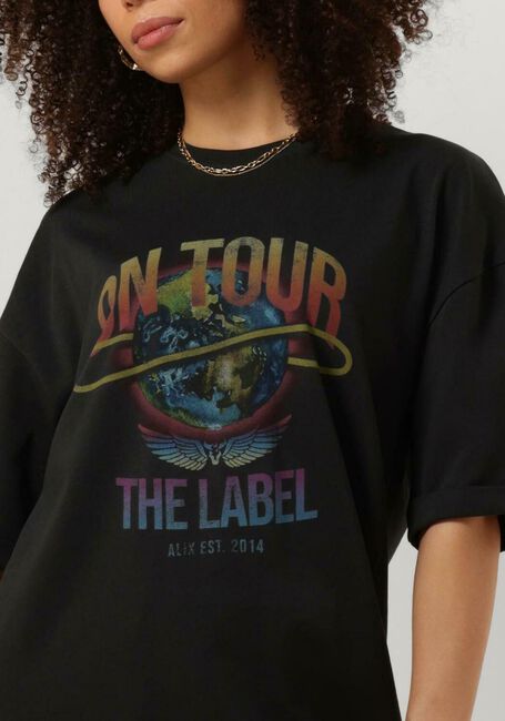 Zwarte ALIX THE LABEL Mini jurk LADIES KNITTED ON TOUR T-SHIRT DRESS - large