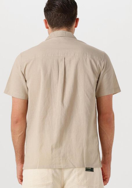 Beige ANERKJENDT Overhemden AKLEO SSS COT/LINEN SHIRT - large