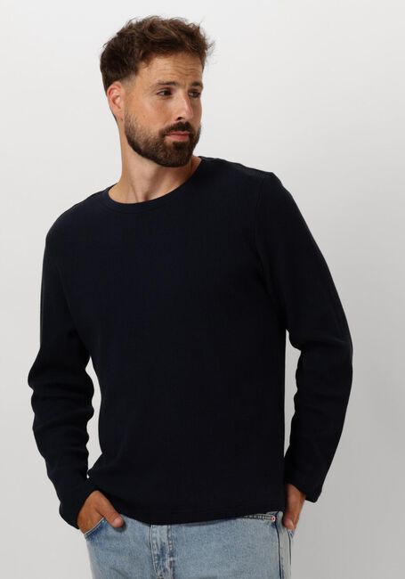 Blauwe ANERKJENDT Polo / T-shirt AKKIKKI L/S WAFFLE TEE - large