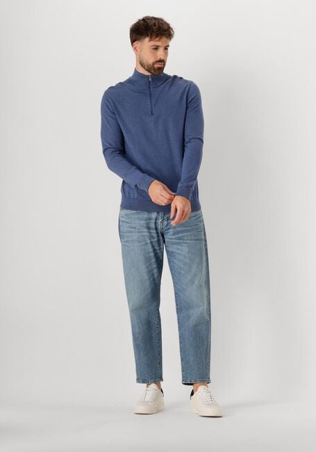 Blauwe SELECTED HOMME Trui SLHBERG HALF ZIP CARDIGAN NOOS - large