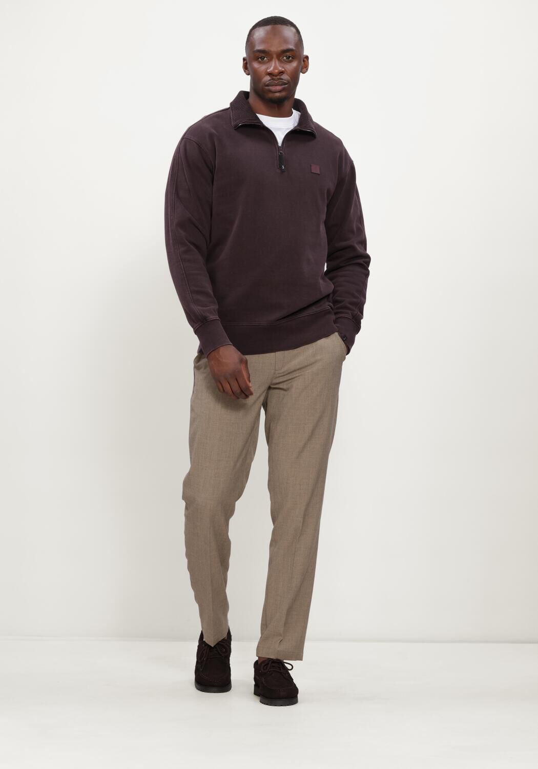 BUTCHER OF BLUE Heren Truien & Vesten Army Sweat Half Zip Bordeaux