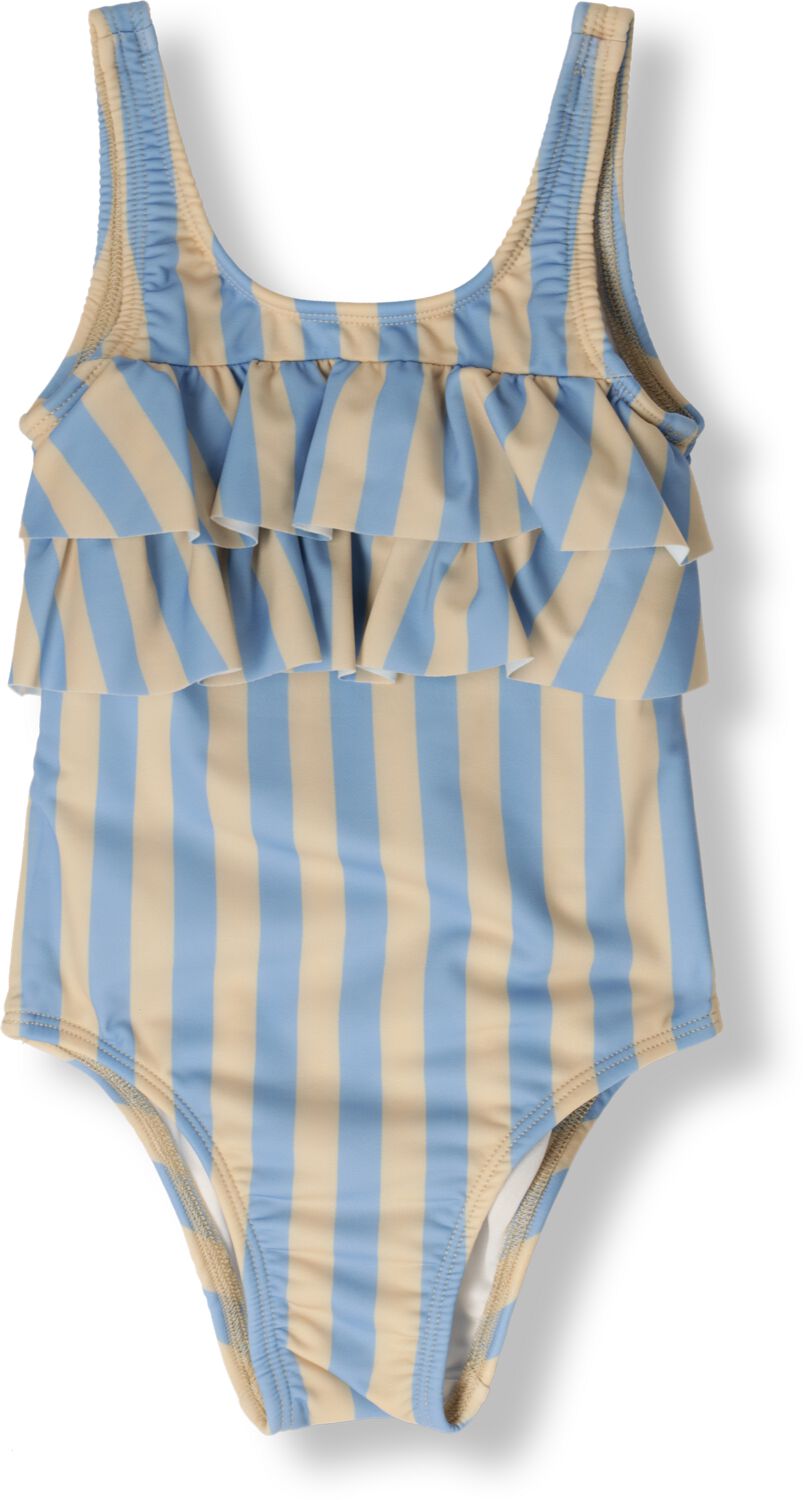 Sproet & Sprout Meisjes Zwemkleding Swimsuit Chest Ruffle Stripes Blauw