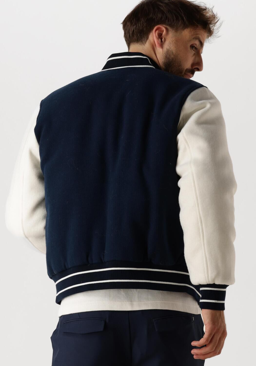 TOMMY JEANS Heren Jassen Tjm Wool Blend Varsity Jkt Ext Donkerblauw