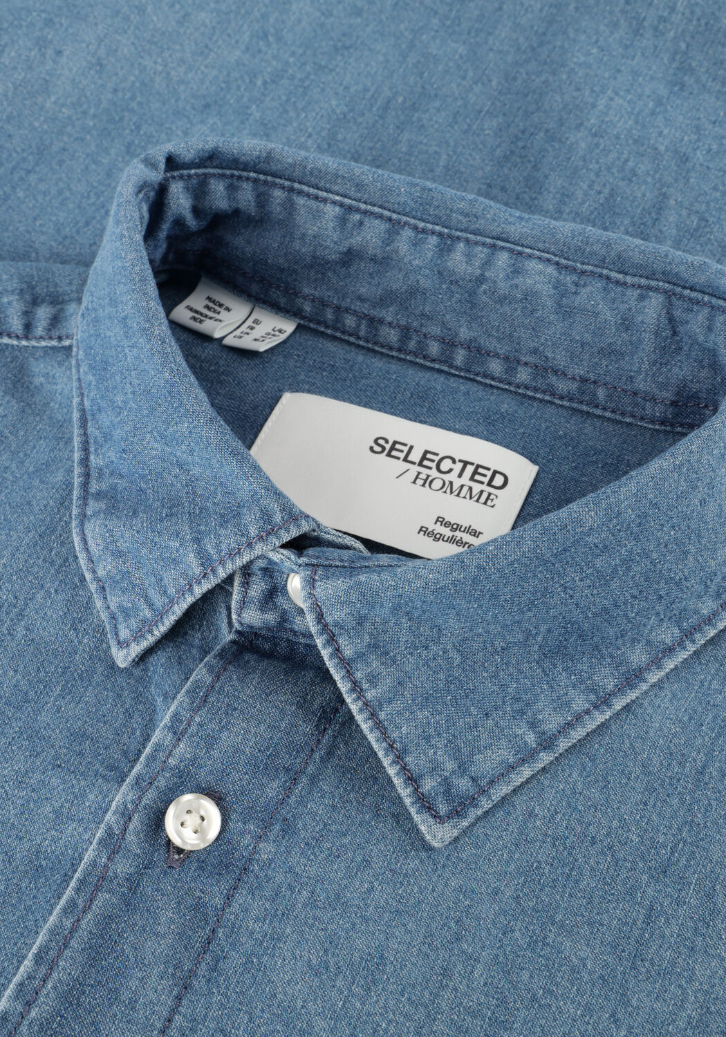 Blauwe SELECTED MEN Casual overhemd SLHREGCARLO DENIM LS SHIRT NOOS - large