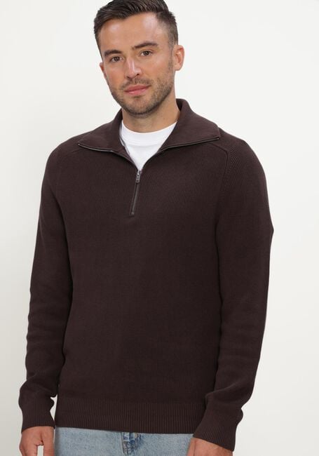 Bruine JC RAGS Trui PULLOVER HALF ZIP EDGAR - large