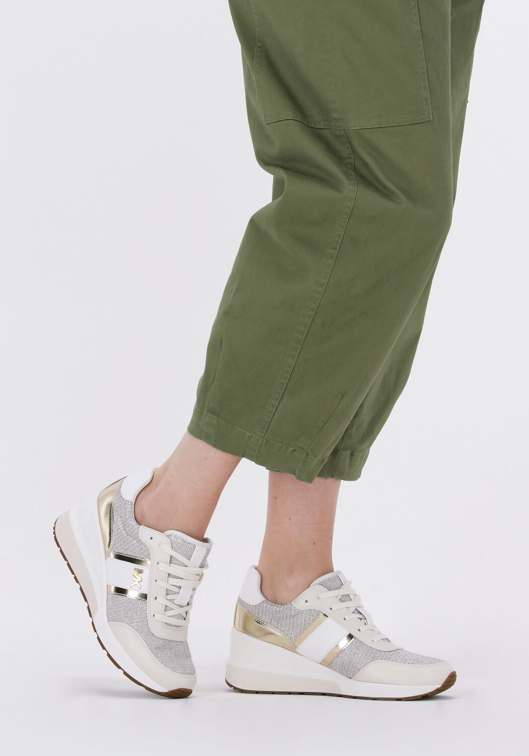 beige michael kors lage sneakers mabel trainer