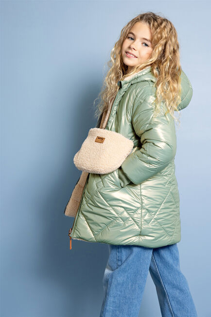 Beige NONO Gewatteerde jas BETTY REVERSIBLE HOODED MID LONG JACKET + BAG - large