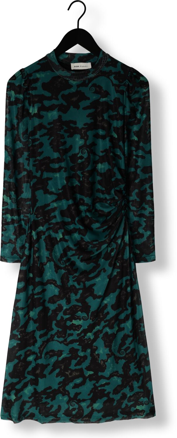 POM AMSTERDAM Dames Jurken Camo Teal Green Mesh Groen