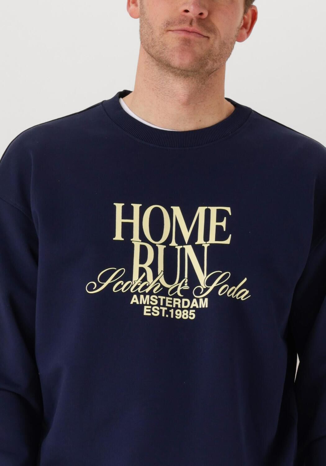 SCOTCH & SODA Heren Truien & Vesten Front Relaxed Fit Sweatshirt Donkerblauw