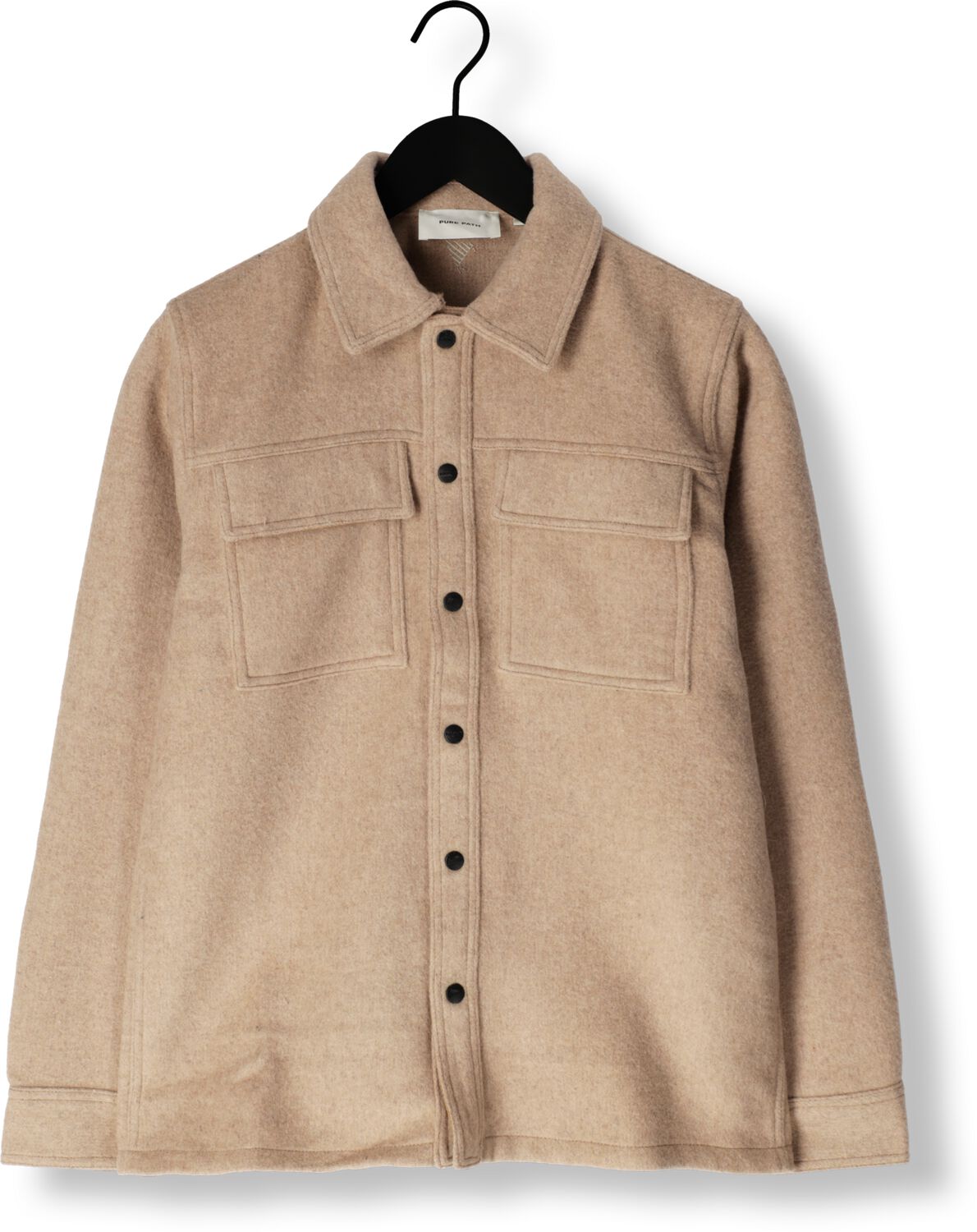 PURE PATH Heren Overshirts Regular Fit Shirts Over203 Zand