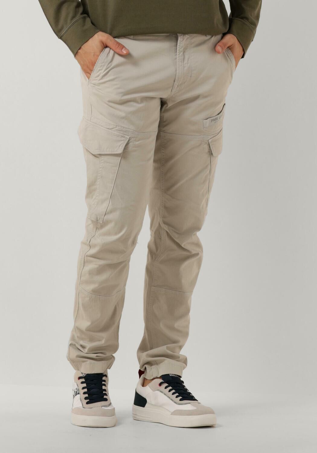 PME LEGEND Heren Broeken Nordrop Cargo Stretch Twill Lichtgrijs