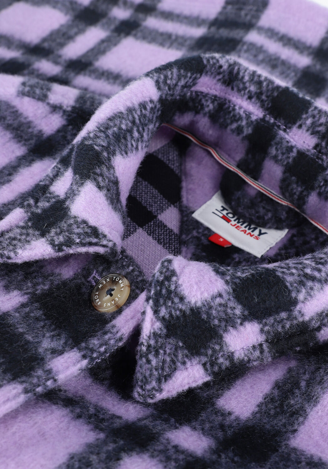 Paarse TOMMY JEANS Jack TJW BRIGHT CHECK OVERSHIRT - large