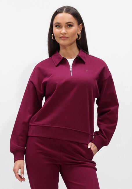 Bordeaux CALVIN KLEIN Truien/vesten LS ARCHIVE TERRY 1/4 ZIP POLO SW - large