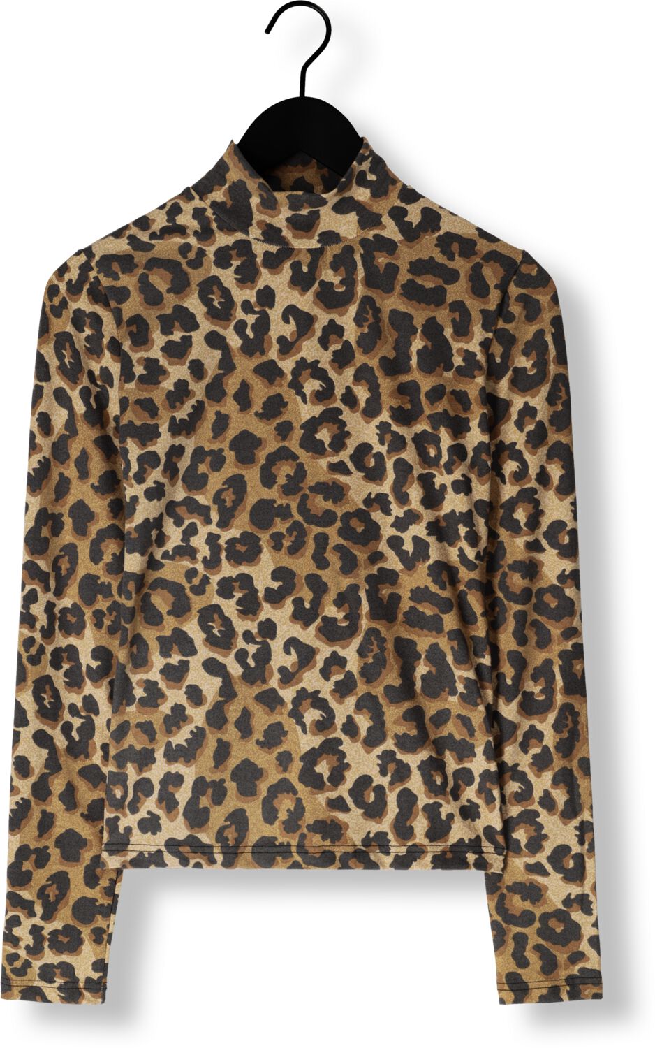 COLOURFUL REBEL Dames Tops & T-shirts Neyo Leopard Peached Turtleneck Top Bruin
