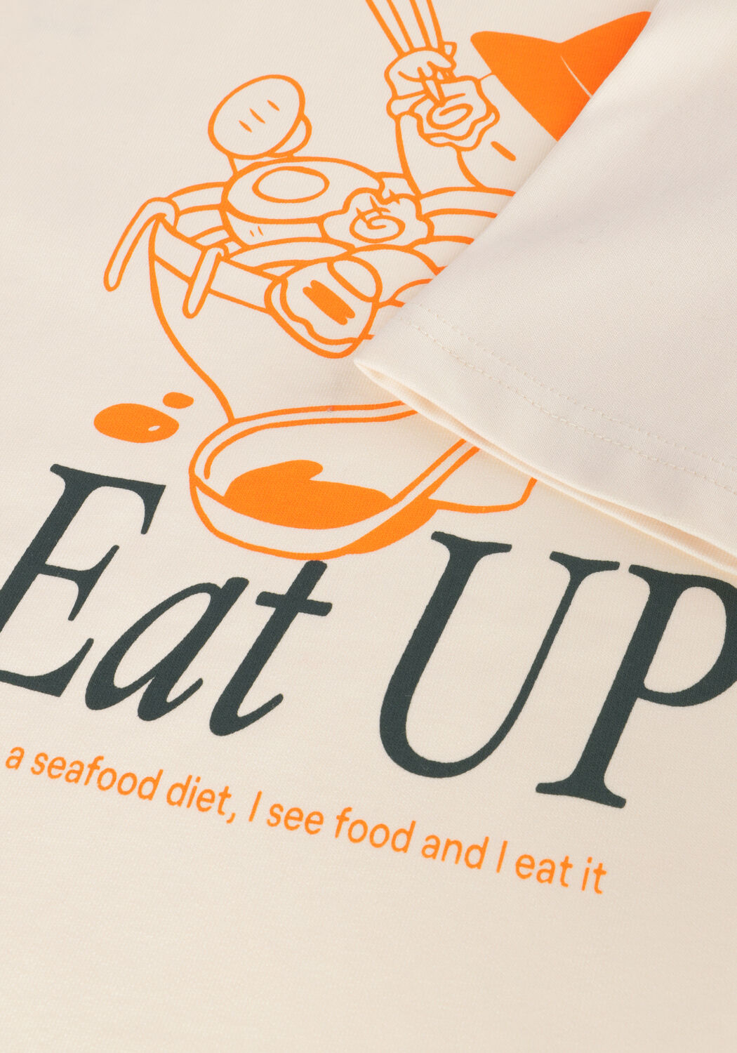 Gebroken wit WOODBIRD T-shirt WBBAINE EAT TEE - large