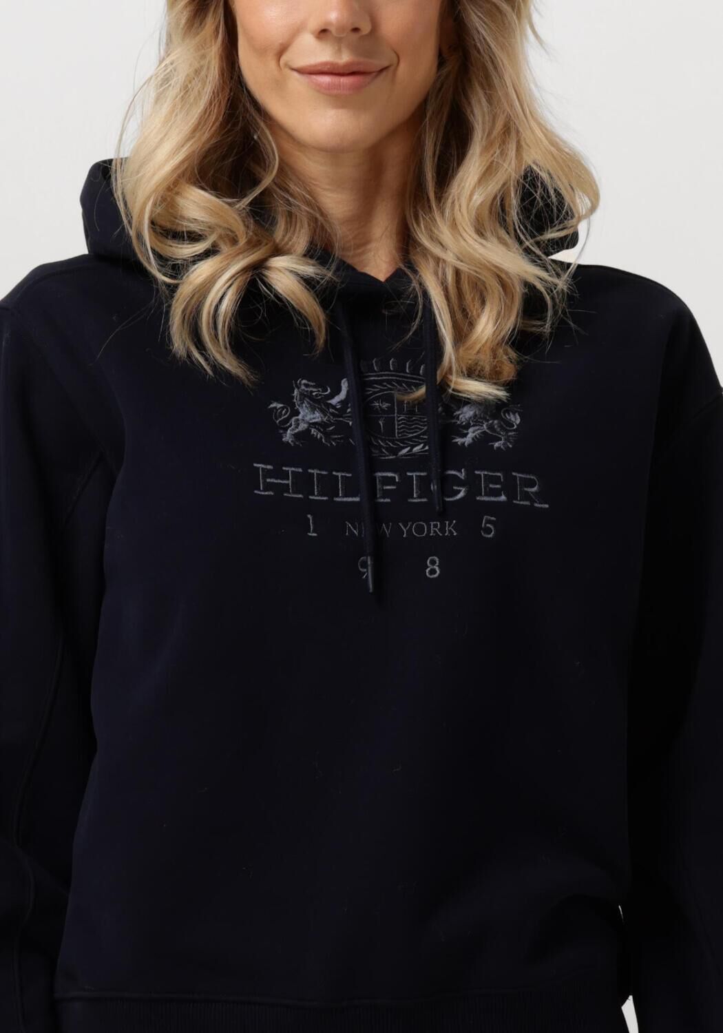 TOMMY HILFIGER Dames Truien & Vesten Mdrn Reg Varsity Crest Hoodie Donkerblauw
