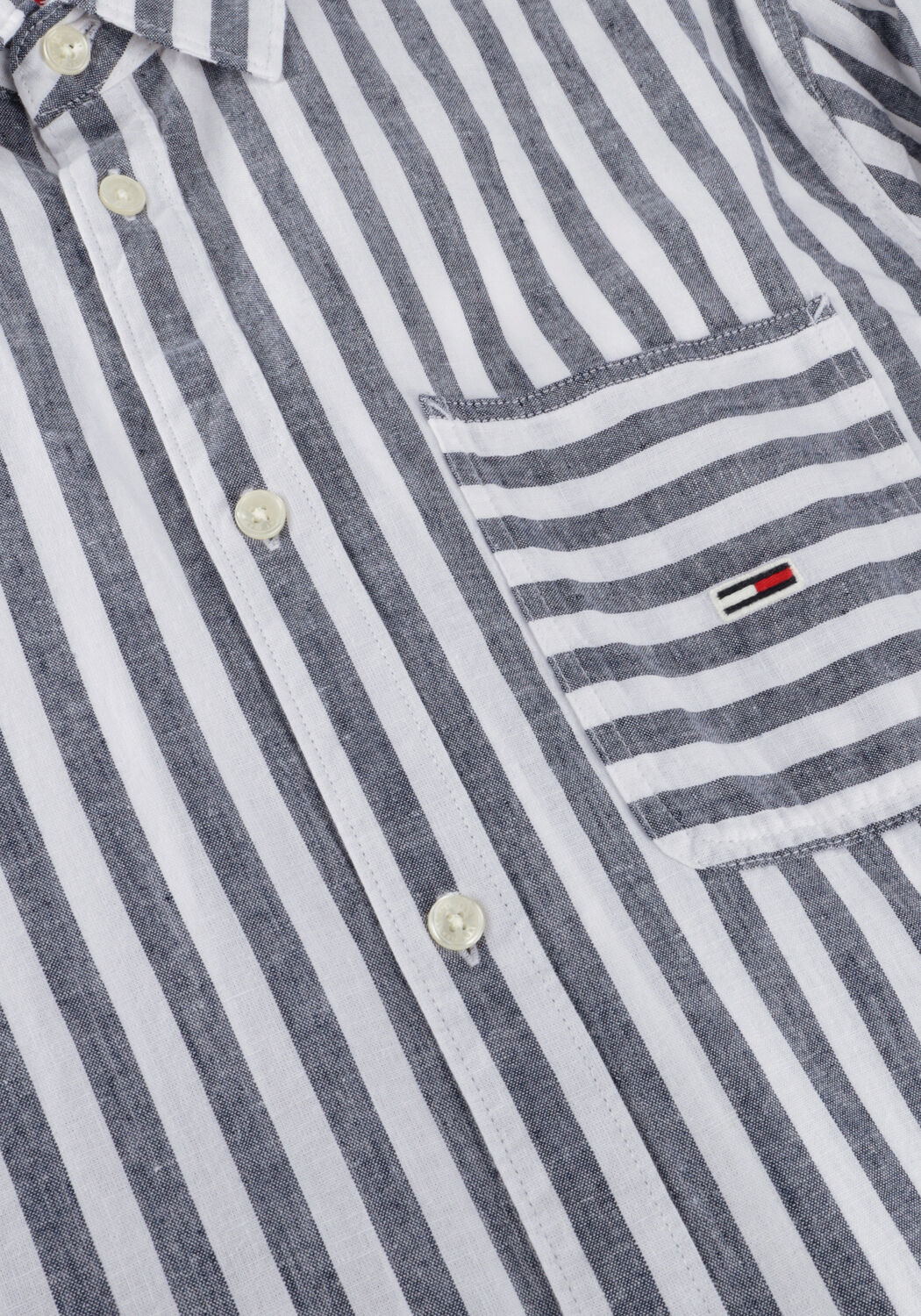 Blauwe TOMMY JEANS Casual overhemd TJM CLSC LS STRIPE LINEN SHIRT - large