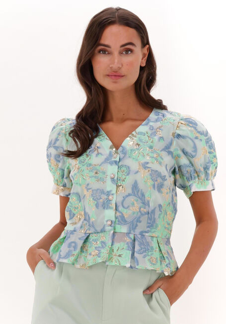 Blauwe HUNKON Blouses COCO TOP - large
