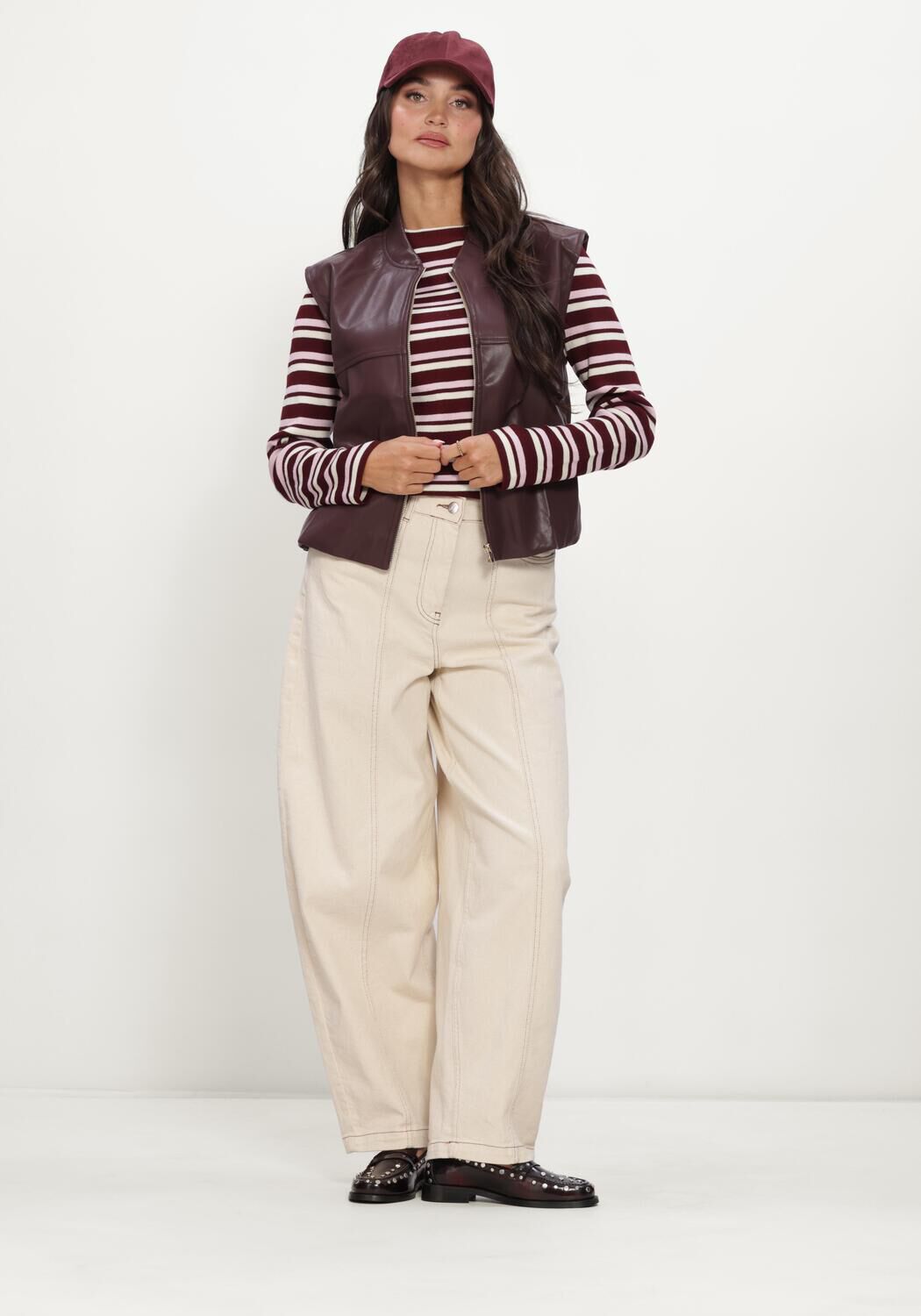 YDENCE Dames Truien & Vesten Gilet Inez Bordeaux